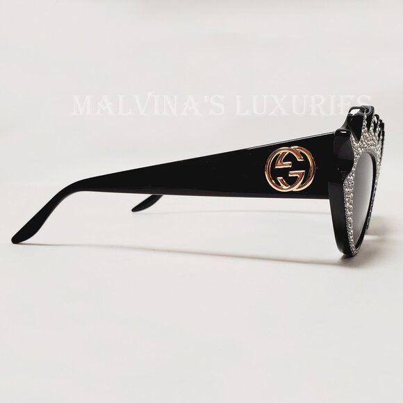 GUCCI SUNGLASSES GG0781S HOLLYWOOD FOREVER CRYSTAL CAT EYE ACETATE $1,200 main image 13
